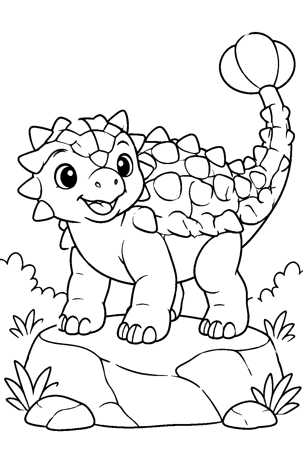 Ankylosaurus coloring page for kids