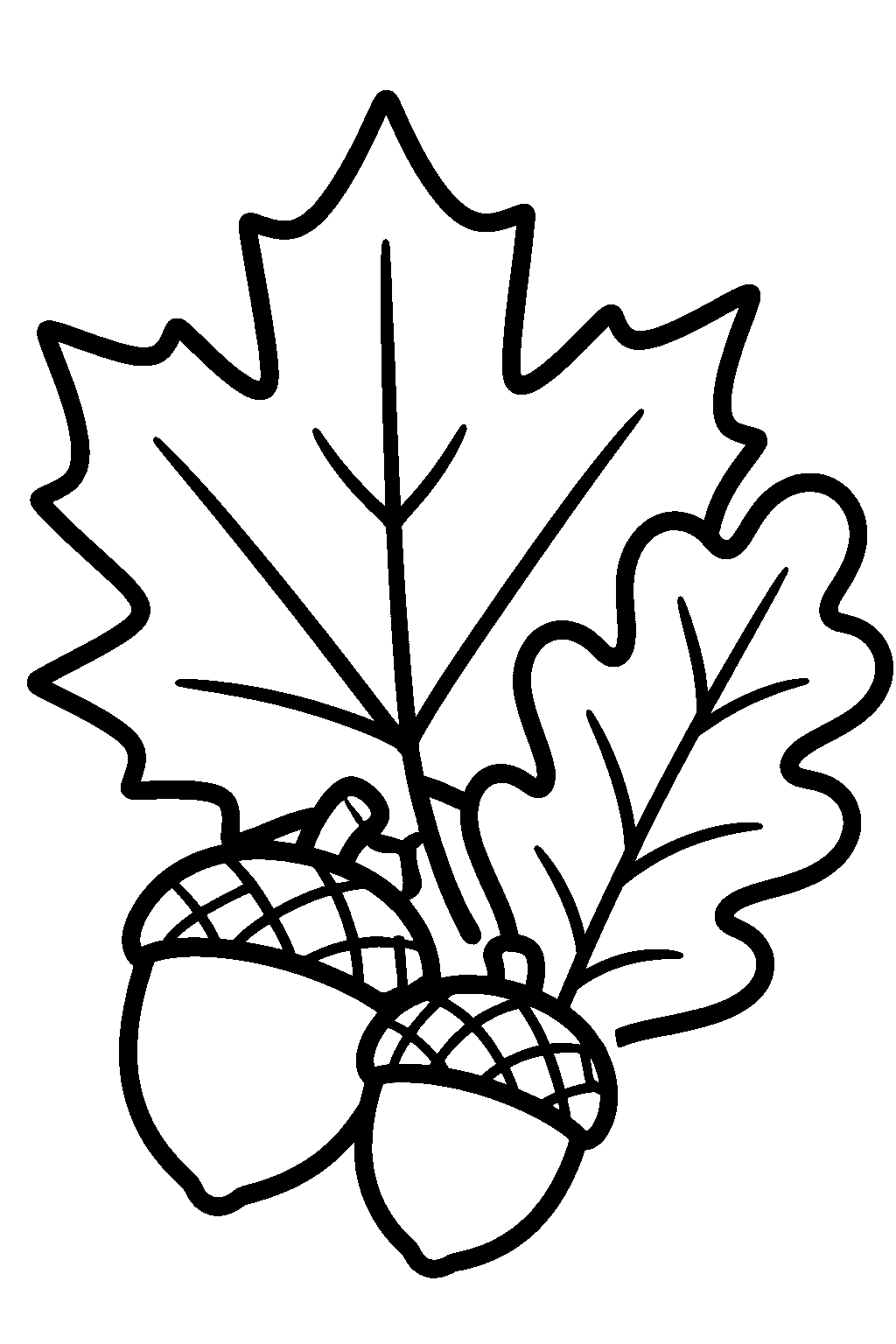 Autumn Leaves coloring page for kids