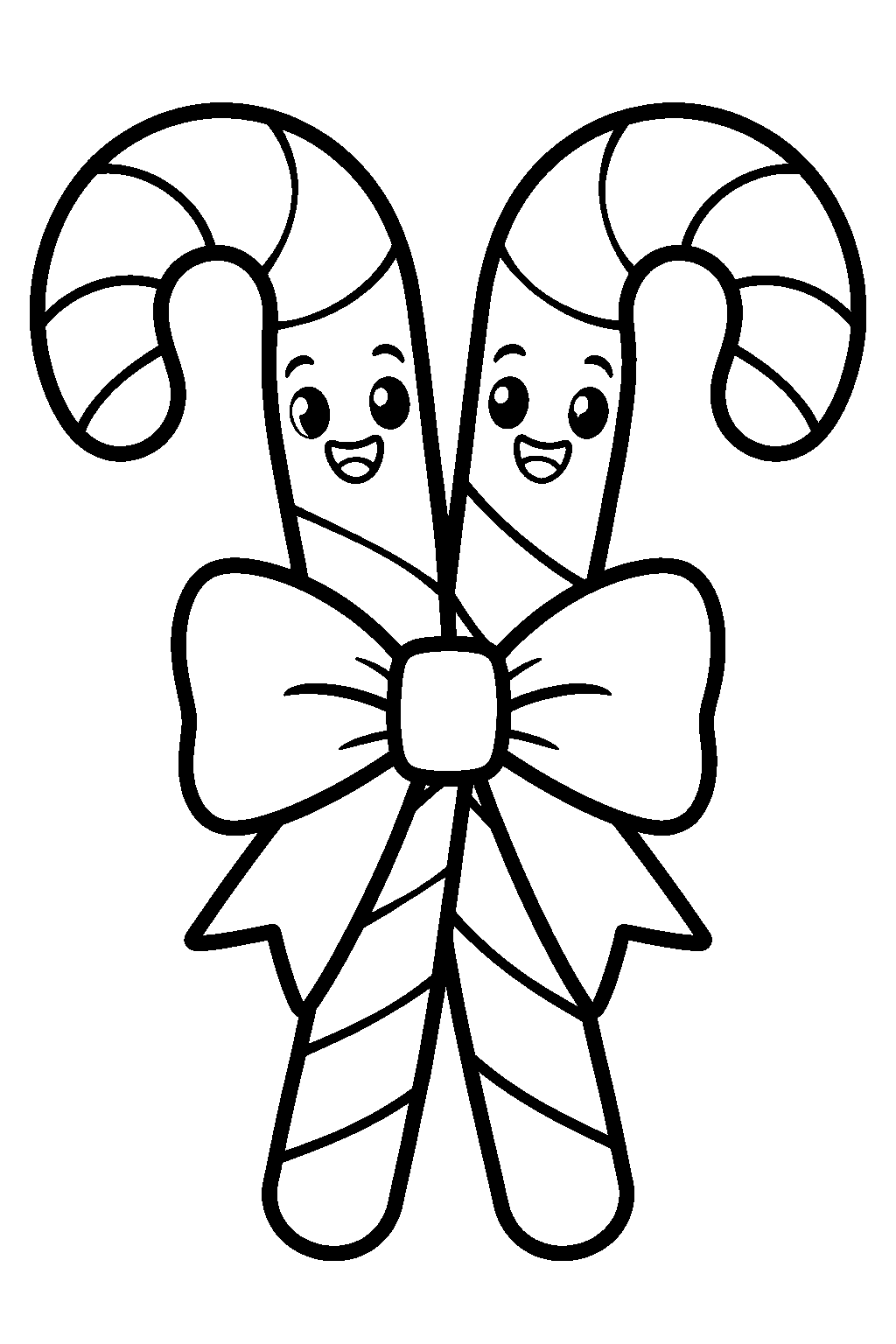 Candy Cane Friends coloring page