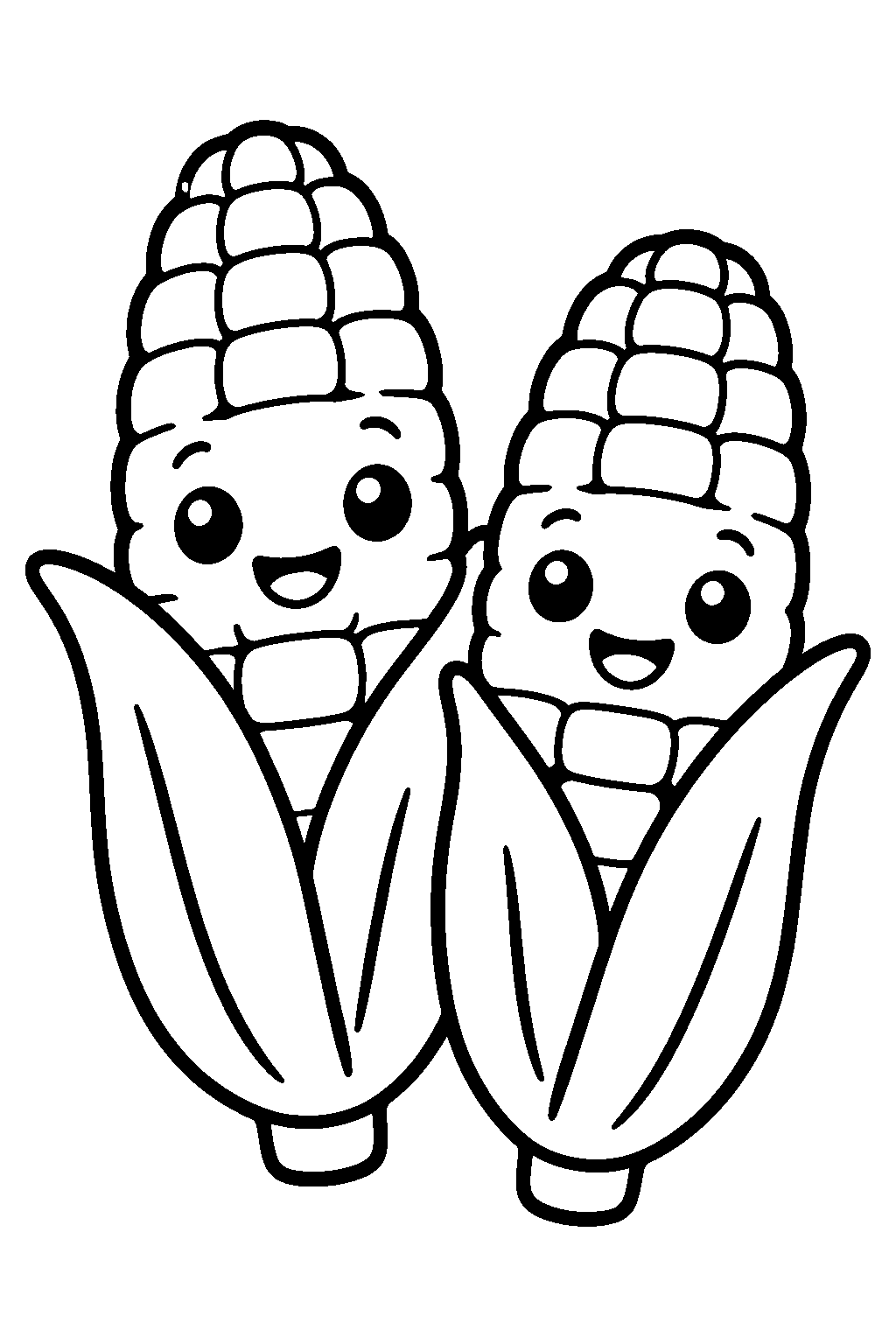 Corn on the Cob coloring page for kids