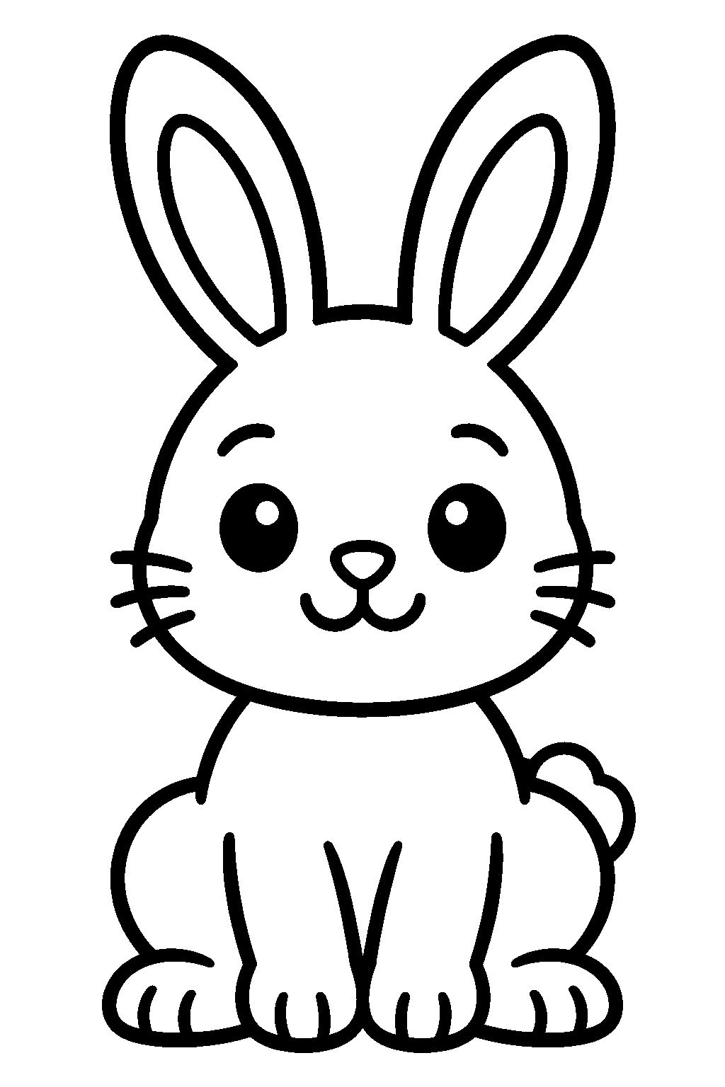 Cute Bunny coloring page for kids