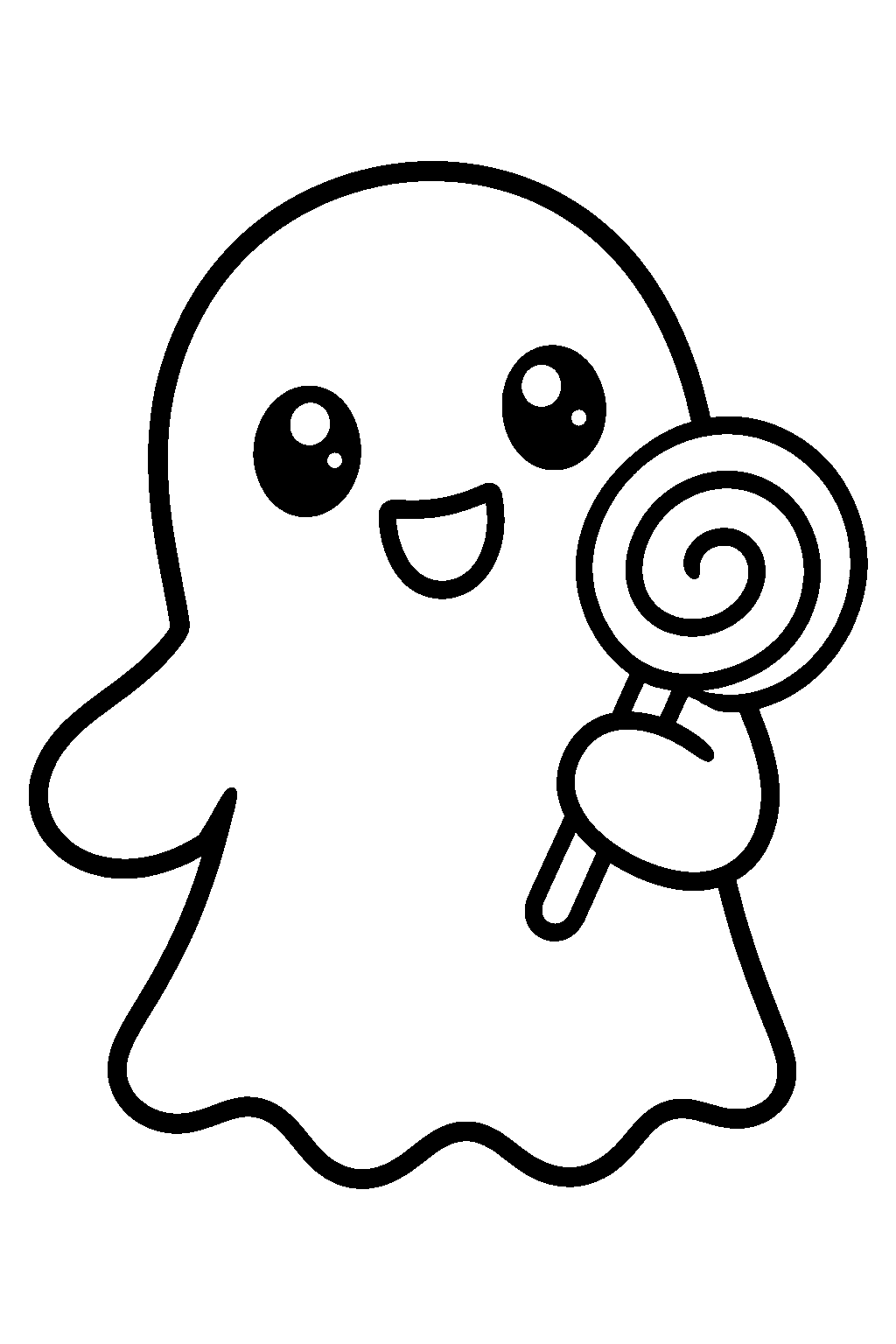 Friendly Ghost coloring page for kids