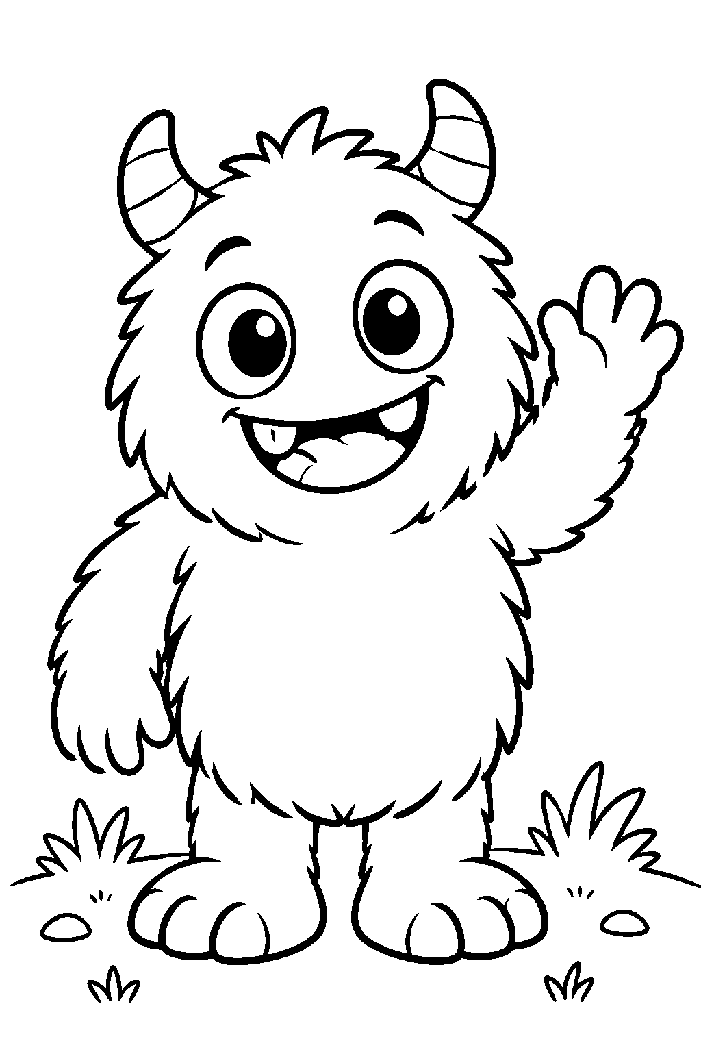 Friendly Monster coloring page for kids
