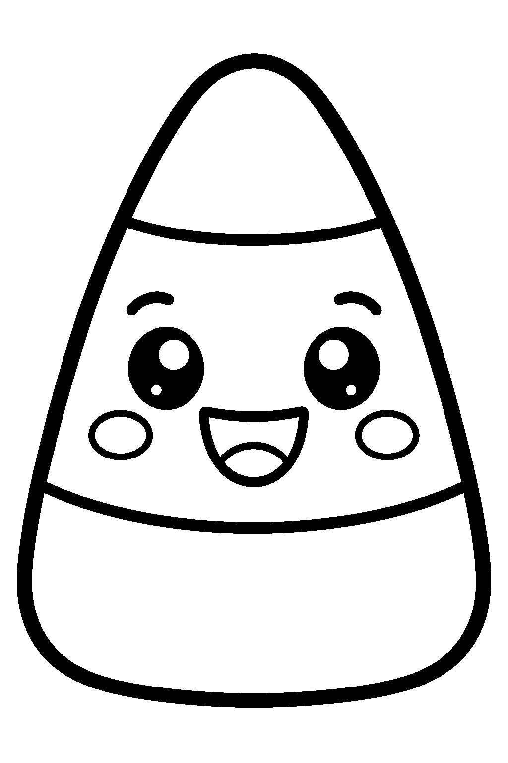 Happy Candy Corn coloring page for kids