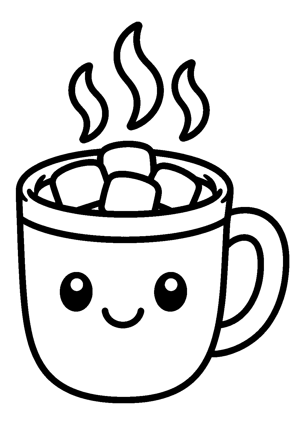 Hot Cocoa Mug coloring page for kids