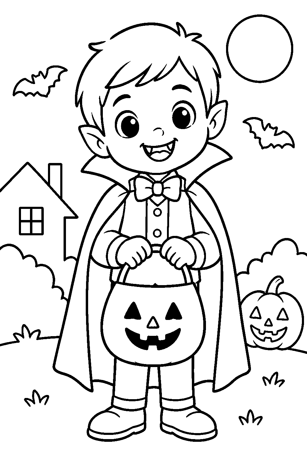 Little Vampire coloring page for kids