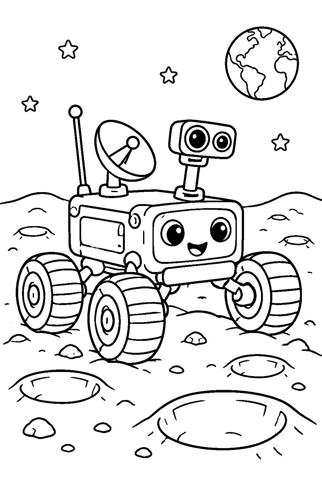 Moon Rover coloring page for kids