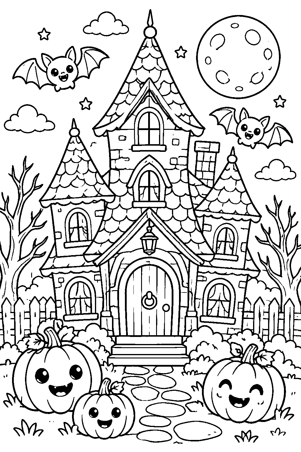 Not-So-Spooky House coloring page for kids