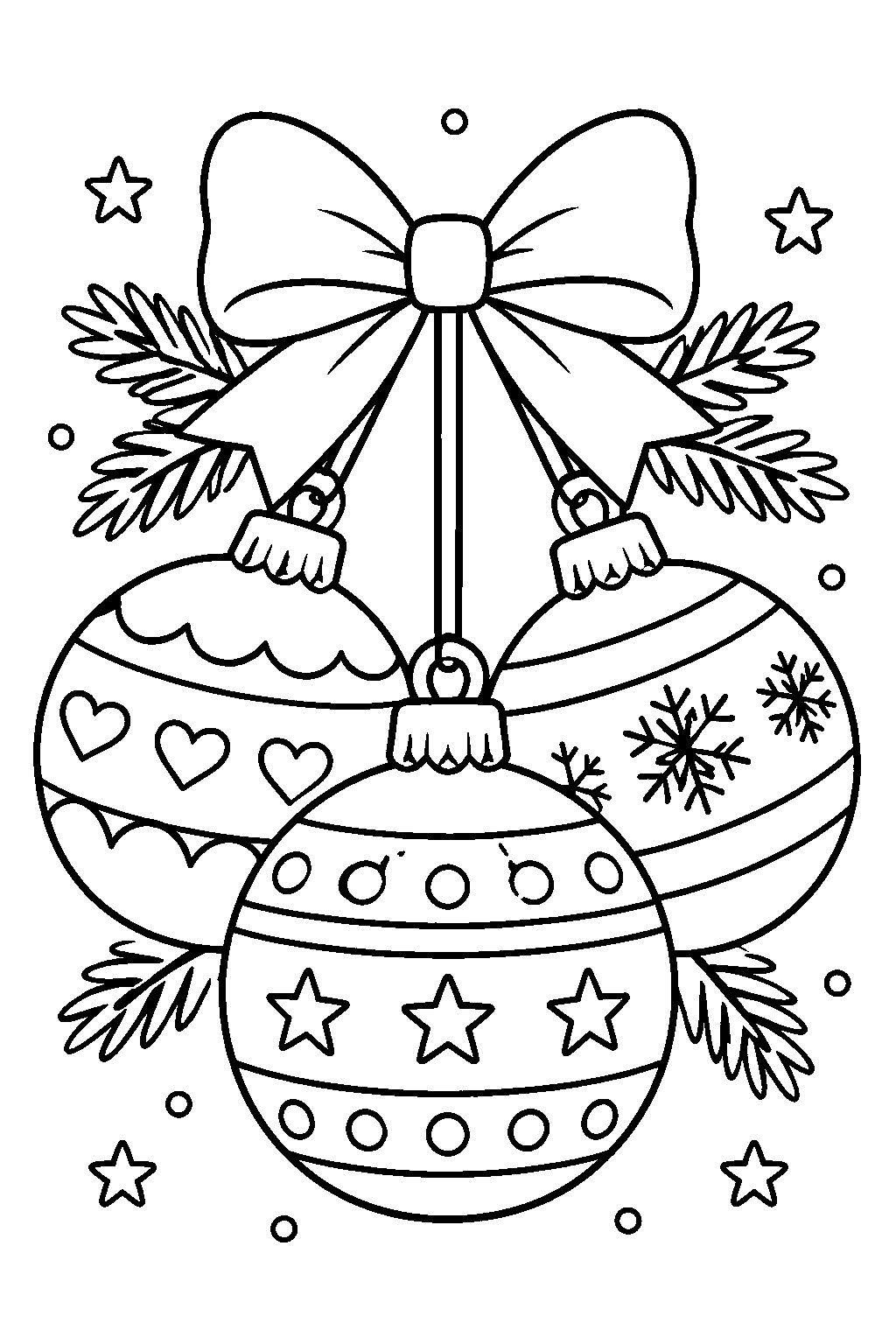 Christmas Ornaments coloring page for kids