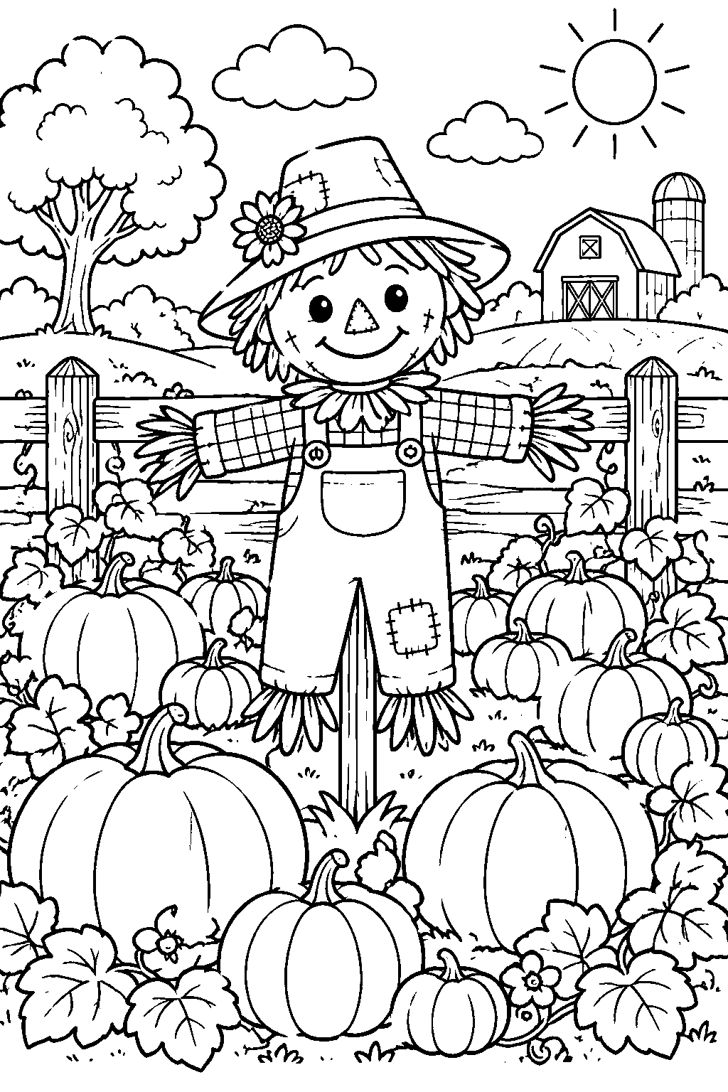 Pumpkin Patch coloring page for kids