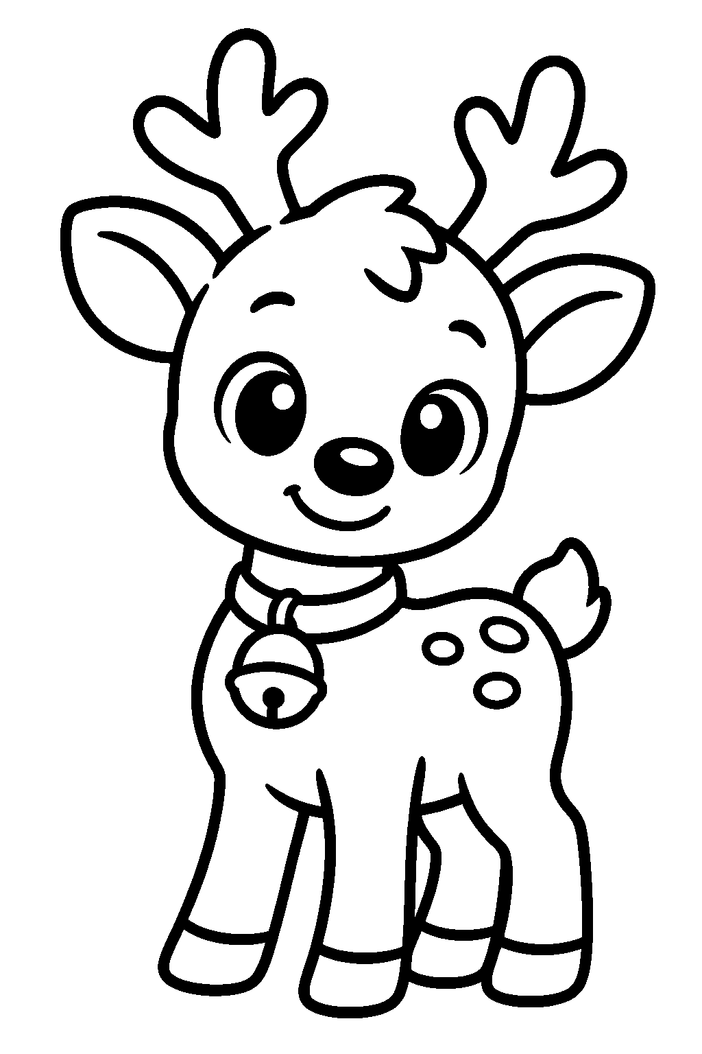 Reindeer with a Bell coloring page