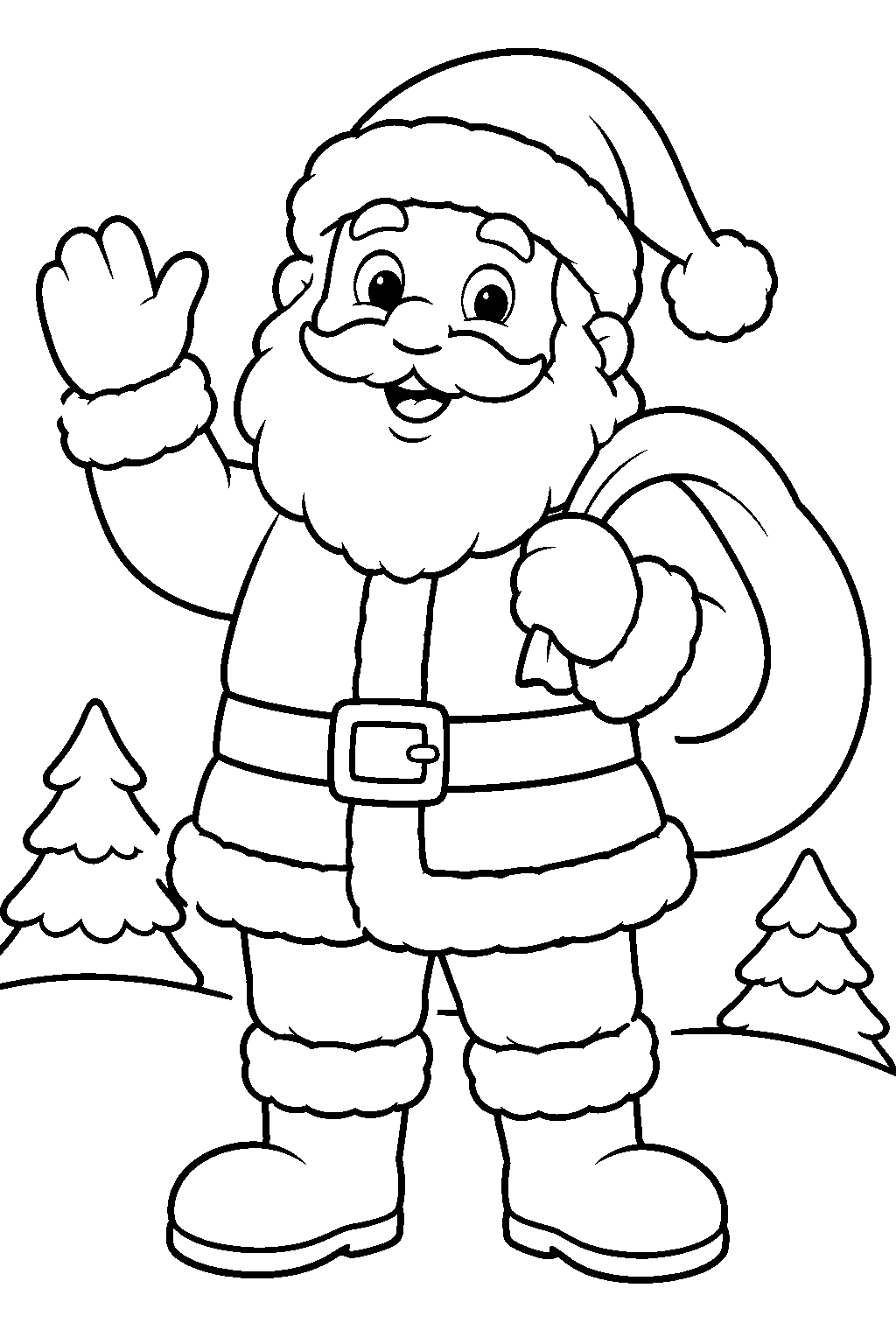 Santa Waving coloring page
