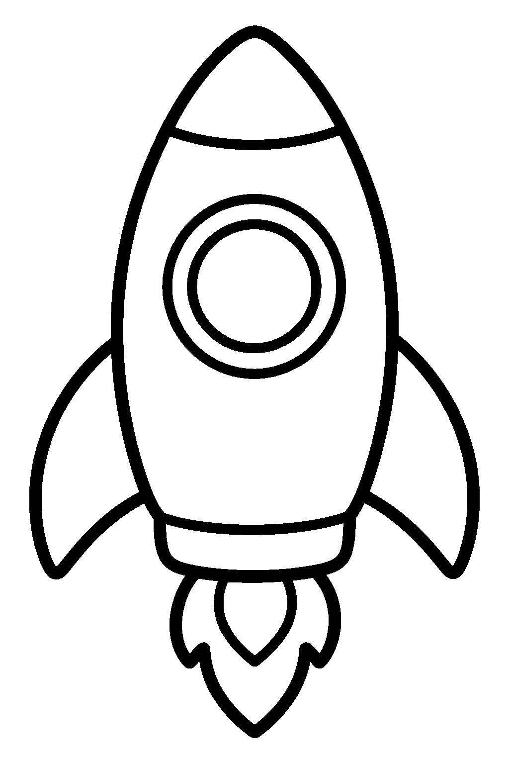 Simple Rocket coloring page for kids