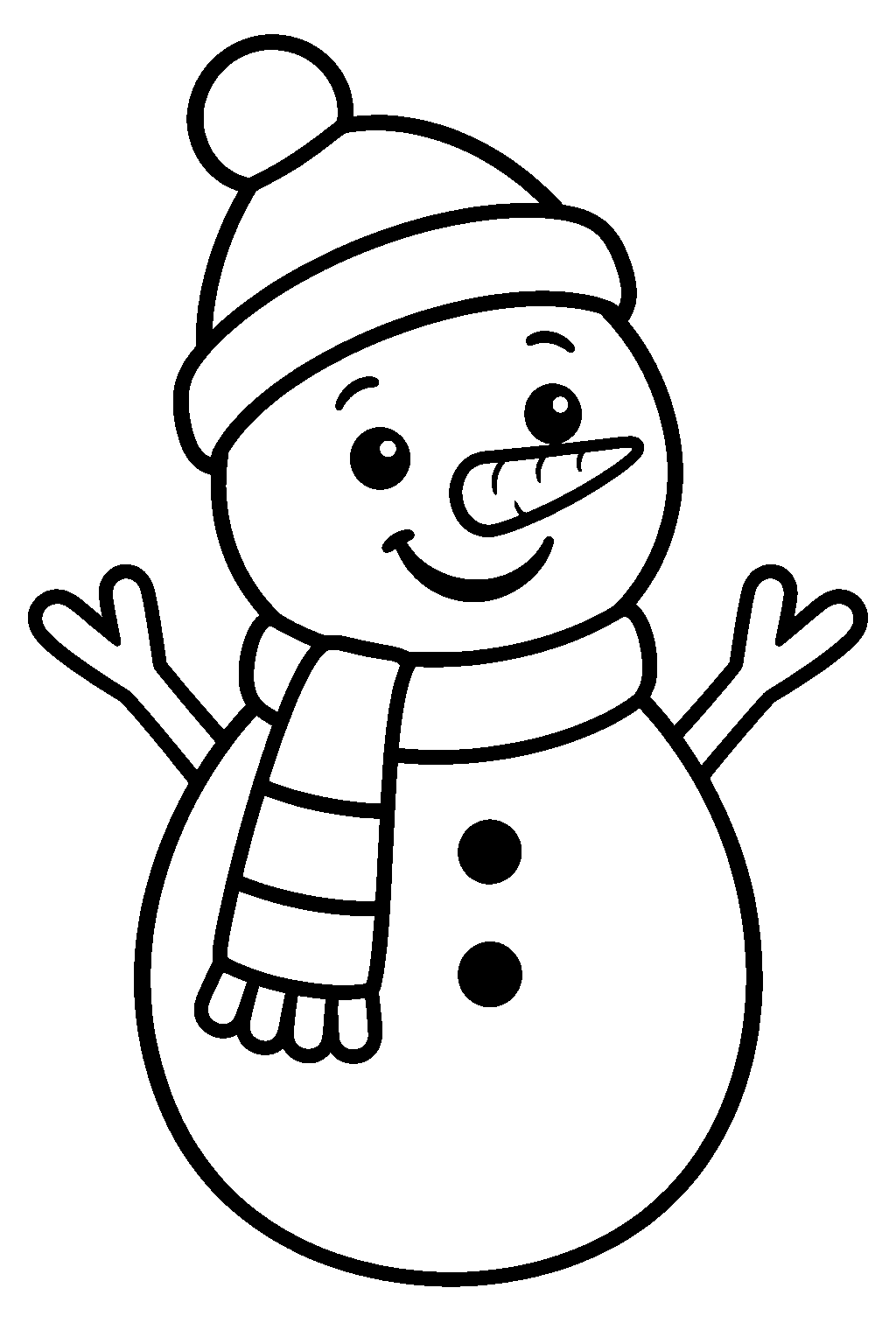 Snowman with Scarf coloring page